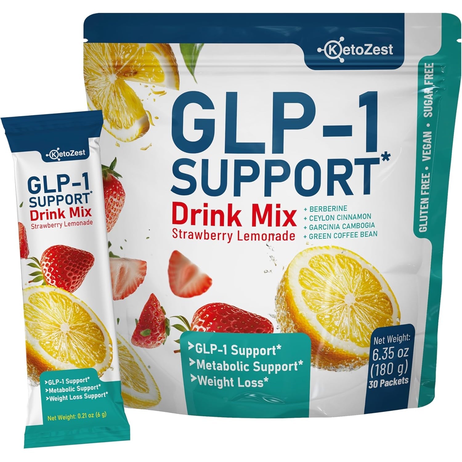 GLP-1 Support Drink Mix Powder for Women Men - Weight Loss Support Prebiotic Fiber Supplement - Daily Natural Drink Mix for Metabolism Reduce Bloating Fat Burn Gut Health Support