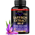 Natural Saffron Supplements - Pure Saffron Extract 88.5 Mg - Mood | Focus | Vision | Energy Support - Eye Health for Women & Men - Lab Tested - Nongmo Vegan Pills - 90 Powder Capsules, 3 Month Supply
