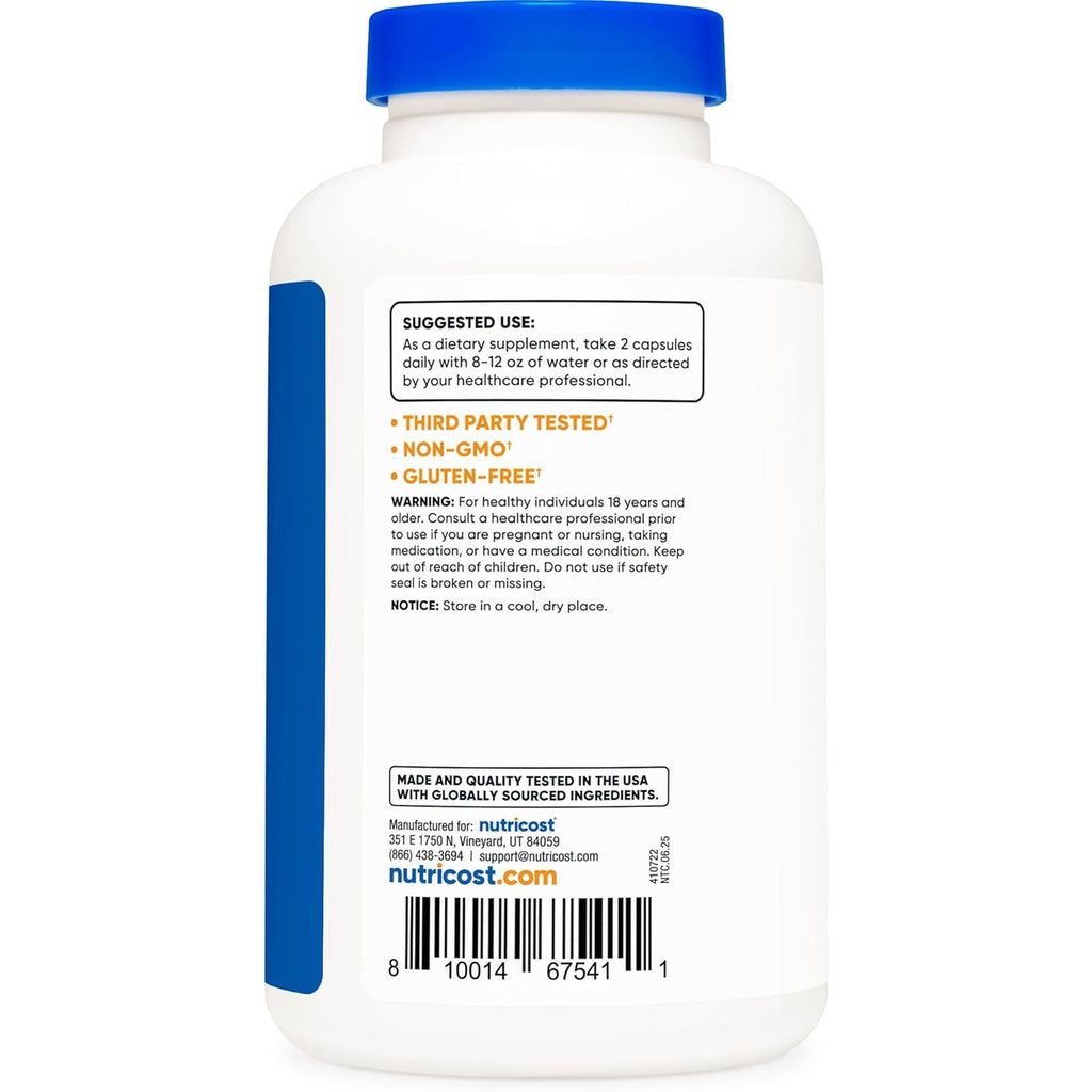 Nutricost L-Citrulline 1500Mg, 180 Capsules - 750Mg per Capsule, Gluten Free, Non-Gmo, Packaging May Vary