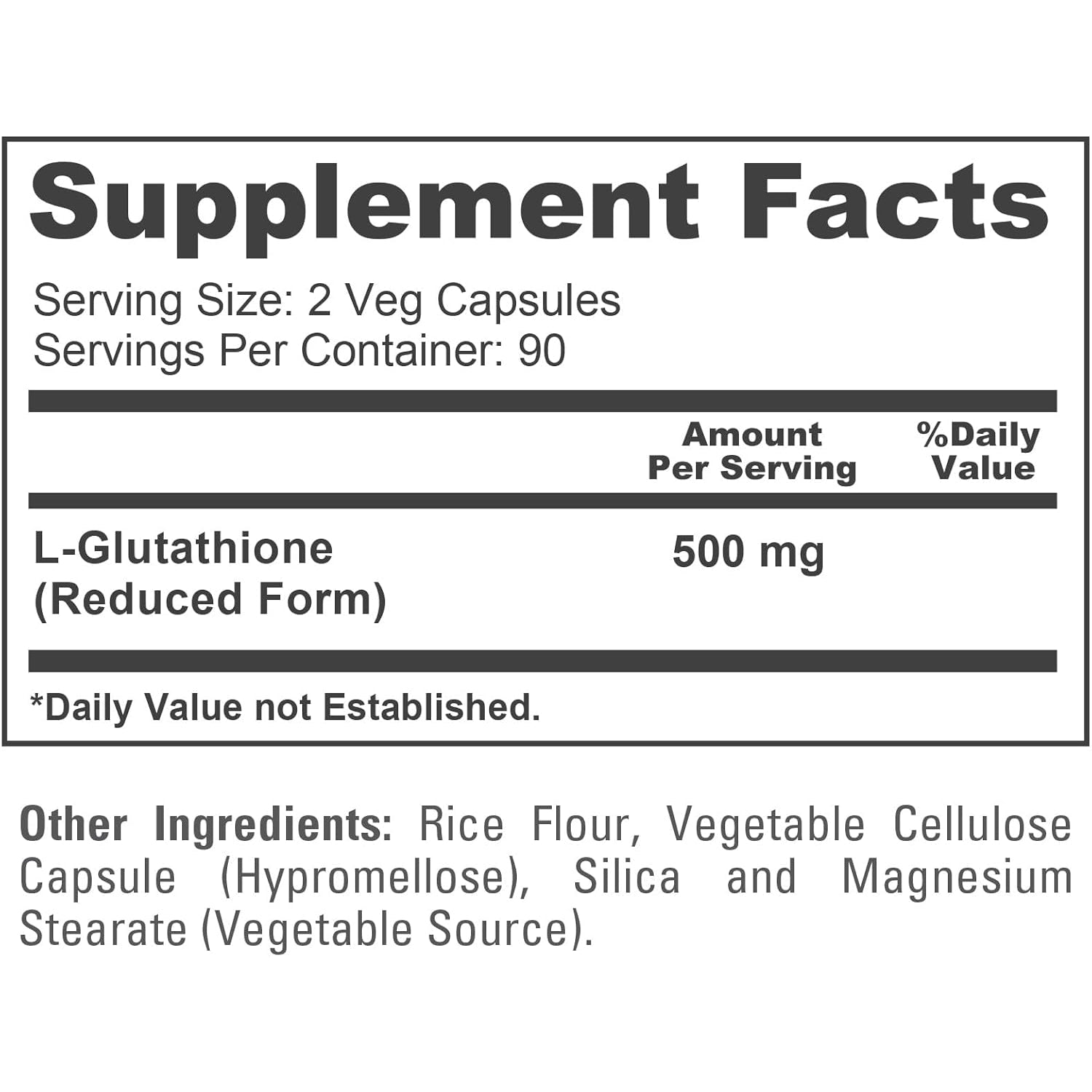 Nusapure Reduced Glutathione 500Mg 180 Veggie Capsules (Vegan,Non-Gmo) L-Glutathione