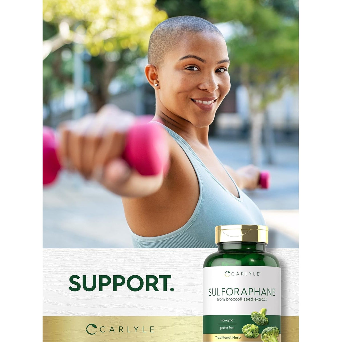 Carlyle Sulforaphane Supplement | 400 Mcg | from Broccoli Seed Extract | 180 Capsules | Traditional Herbal Supplement | Non-Gmo and Gluten Free Formula