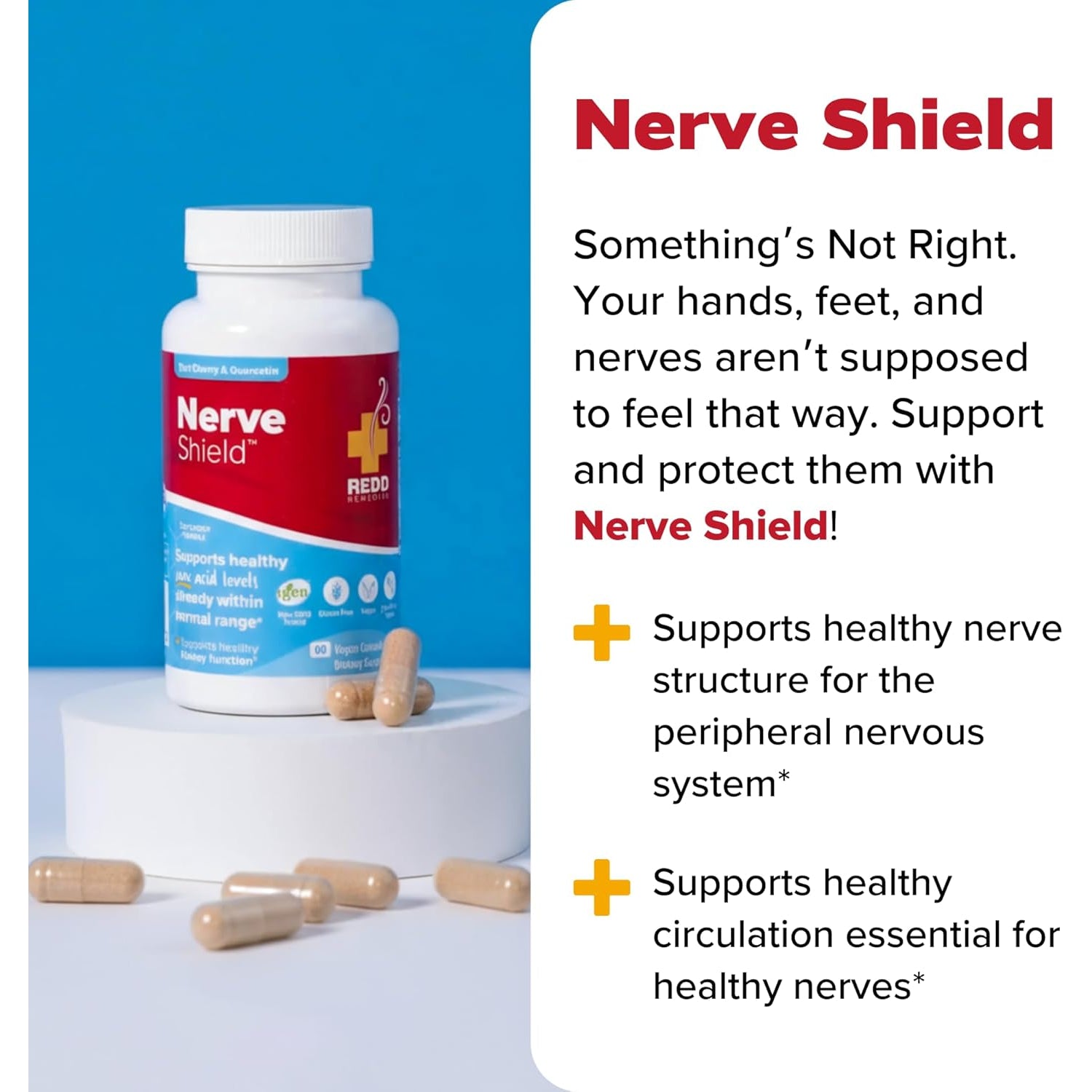 Redd Remedies, Nerve Shield, Supports Healthy Nerve Structure and Circulation, 60 Vegan Capsules