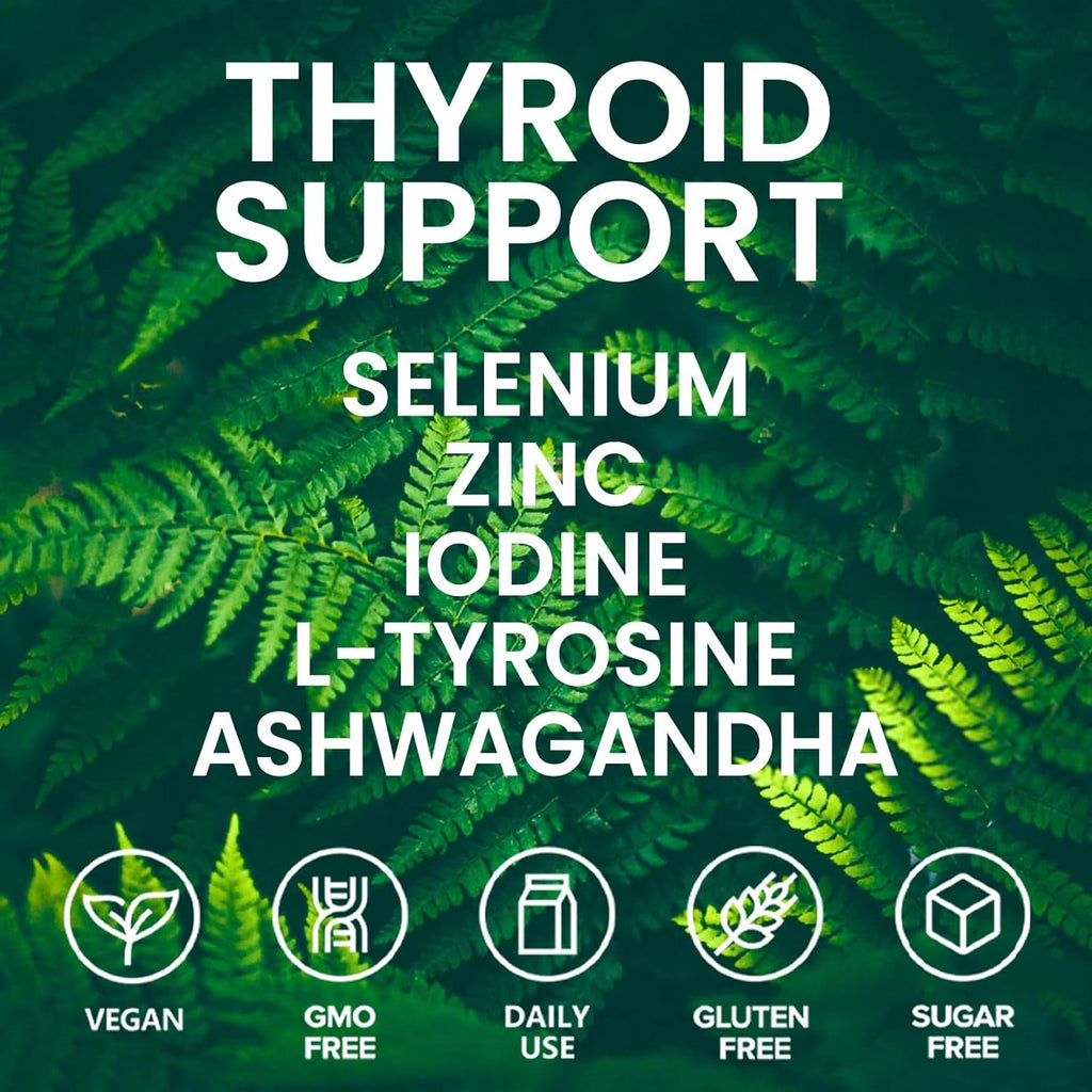 Thyroid Support Drops, Thyroid Support for Women & Men | Selenium Zinc Iodine L-Tyrosine Ashwagandha Liquid Drops, Thyroid Bloom Liquid | Body Balance & Support - 4 FL.OZ (1PCS)