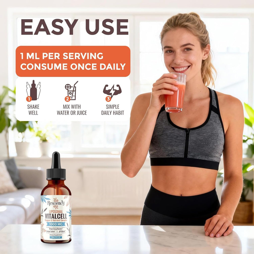 13-In-1 Liquid Oxygen Boost & Nutrient Supplement, Liposomal Optimized-Delivery Blend with Trace Minerals, Amino Acids, Coq10, B Vitamins & Fulvic Acid, Daily Wellness Liquid Oxygen Drops, 2 Fl Oz
