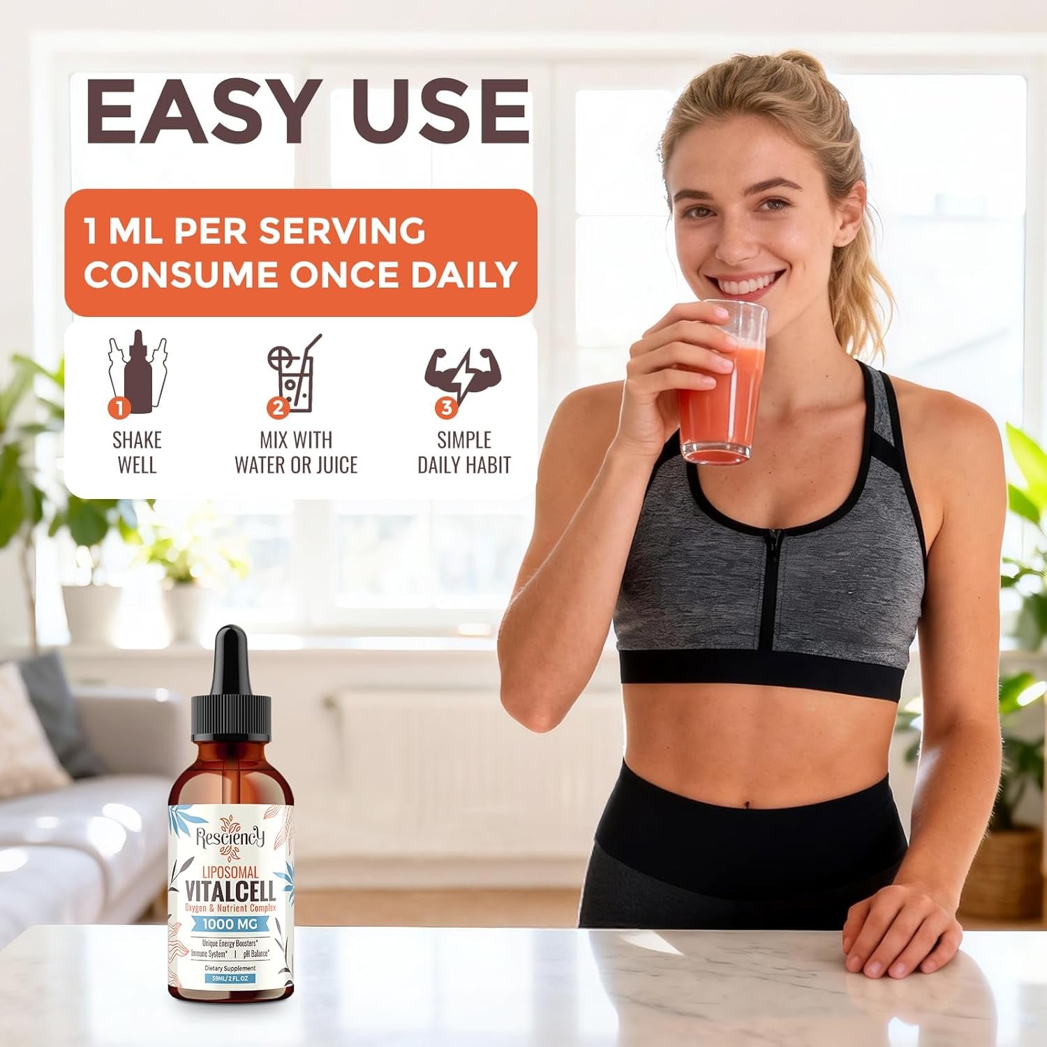 13-In-1 Liquid Oxygen Boost & Nutrient Supplement, Liposomal Optimized-Delivery Blend with Trace Minerals, Amino Acids, Coq10, B Vitamins & Fulvic Acid, Daily Wellness Liquid Oxygen Drops, 2 Fl Oz