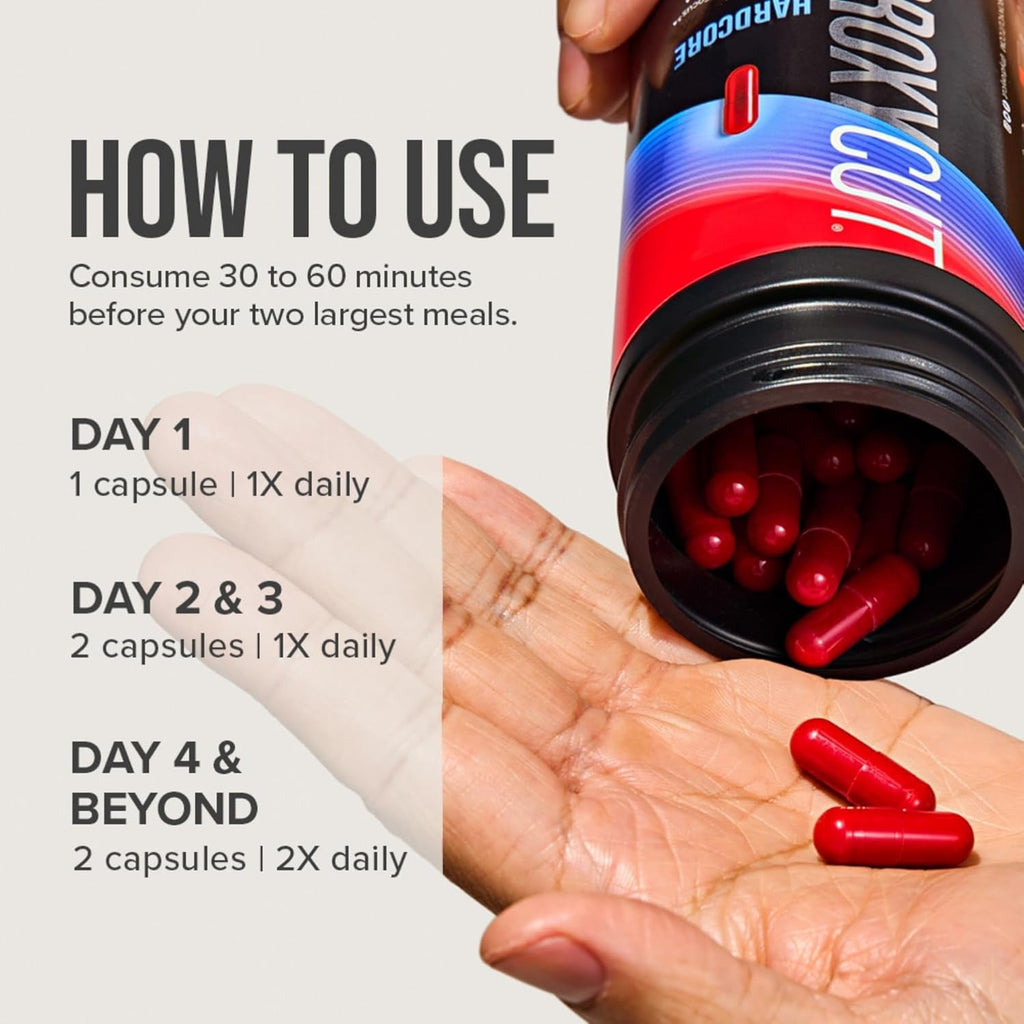 Hydroxycut Hardcore - Thermogenic Supplement - Energy & Metabolism Support - 265 Mg Caffeine Anhydrous, Green Coffee Extract - Rapid Release Capsules - 60 Count