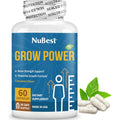 Nubest Grow Power - Calcium Supplement, Magnesium Supplement with Vitamin D3, B6, Zinc, Phosphorus and Multivitamin for Strong Bones, Overall Health for Age 10+ | 60 Capsules | 1 Month Supply