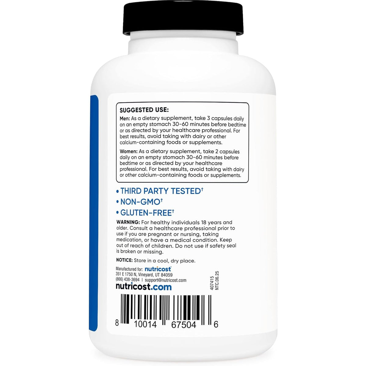 Nutricost ZMA 180 Capsules - Non-Gmo and Gluten Free ZMA Supplement