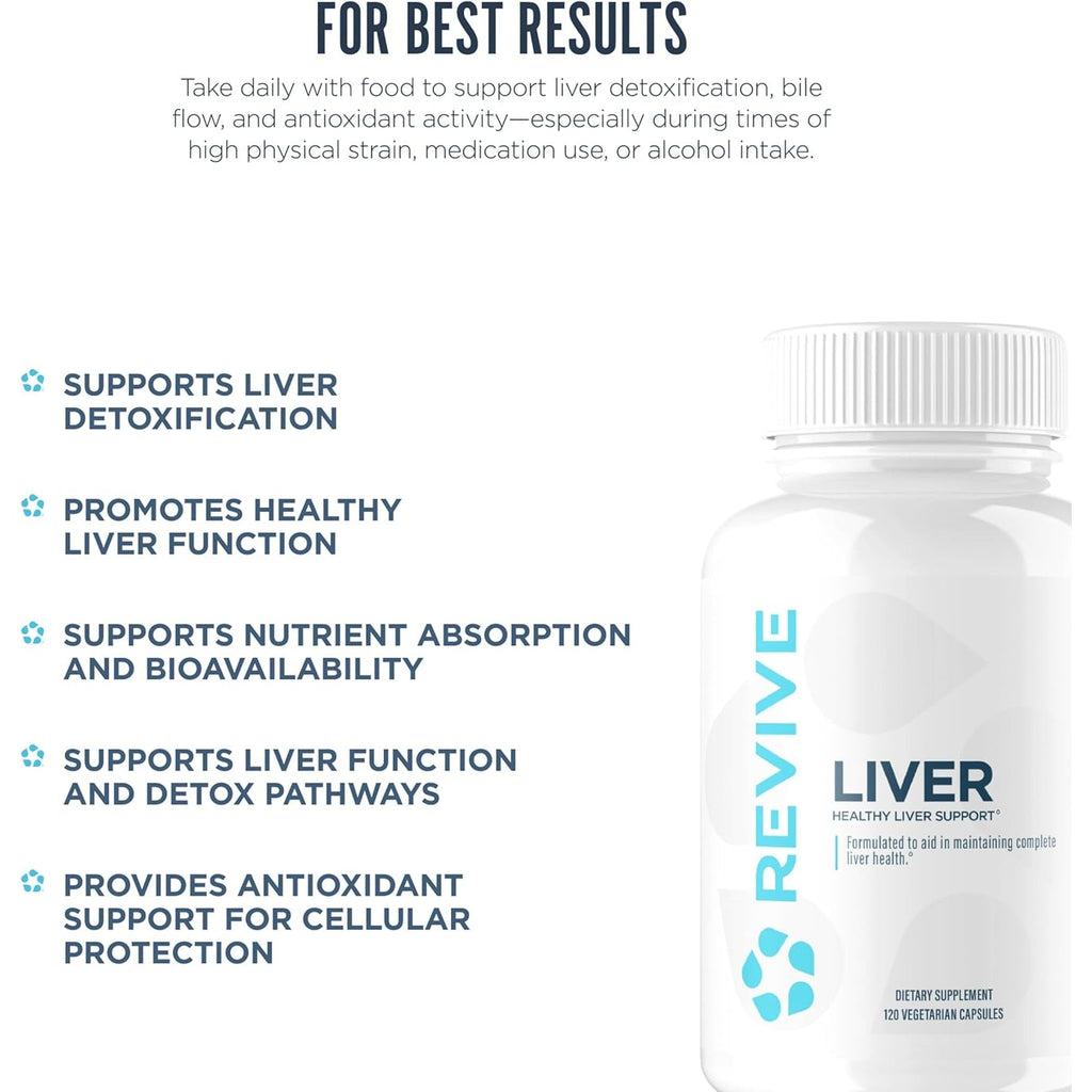 Revive MD Natural Liver Cleanse, Detox & Repair Supplement – Milk Thistle Liver Support Formula Promotes Healthy Liver Function & Helps Reduce Inflammation – 120 Capsules (30 Servings)