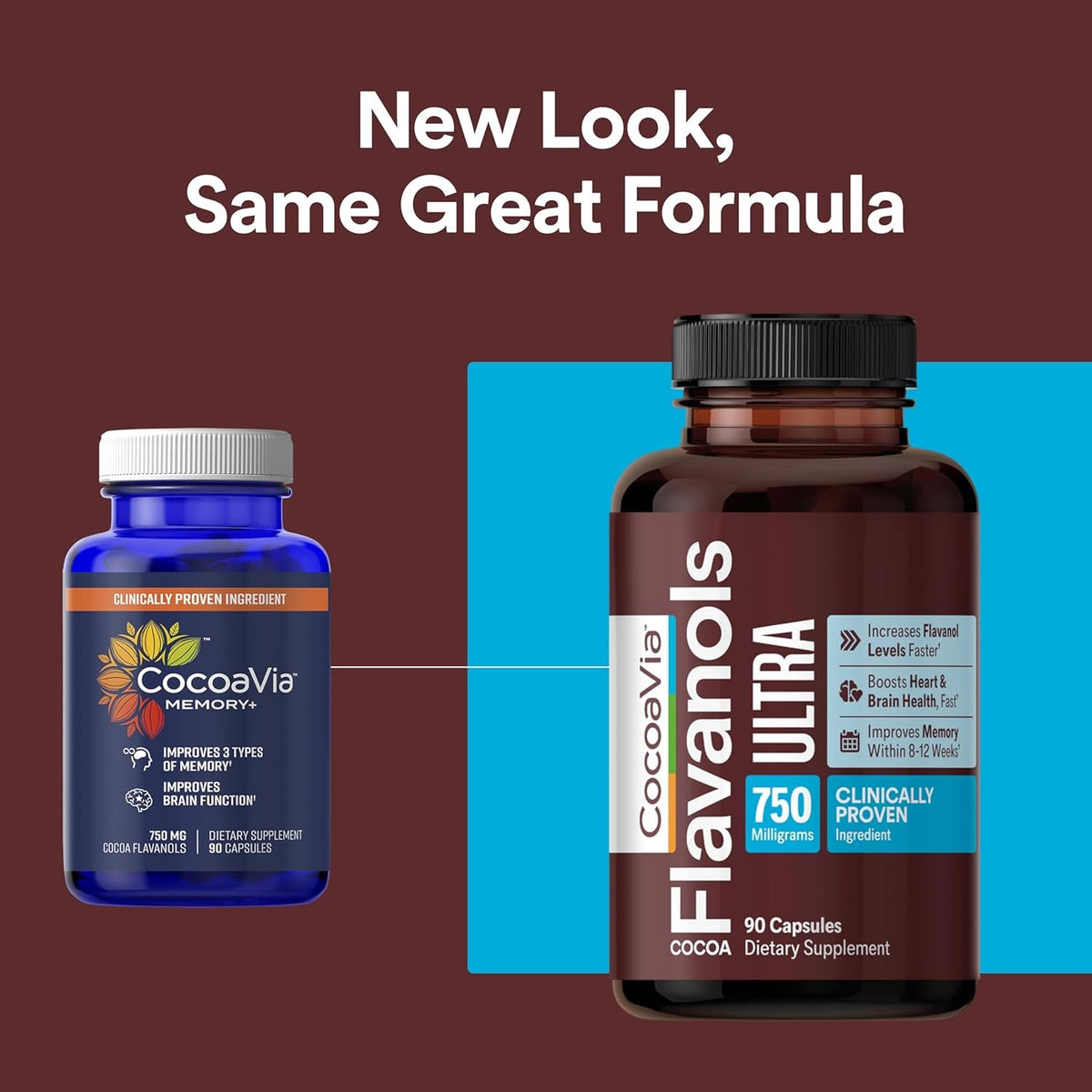 Cocoavia Ultra 750Mg Cocoa Flavanols – Heart & Brain Support, Memory & Blood Circulation Booster, High Flavanol Cocoa for Nitric Oxide, Energy & Oxygen Boost, Vegan, Gluten-Free, 30-Day Supply