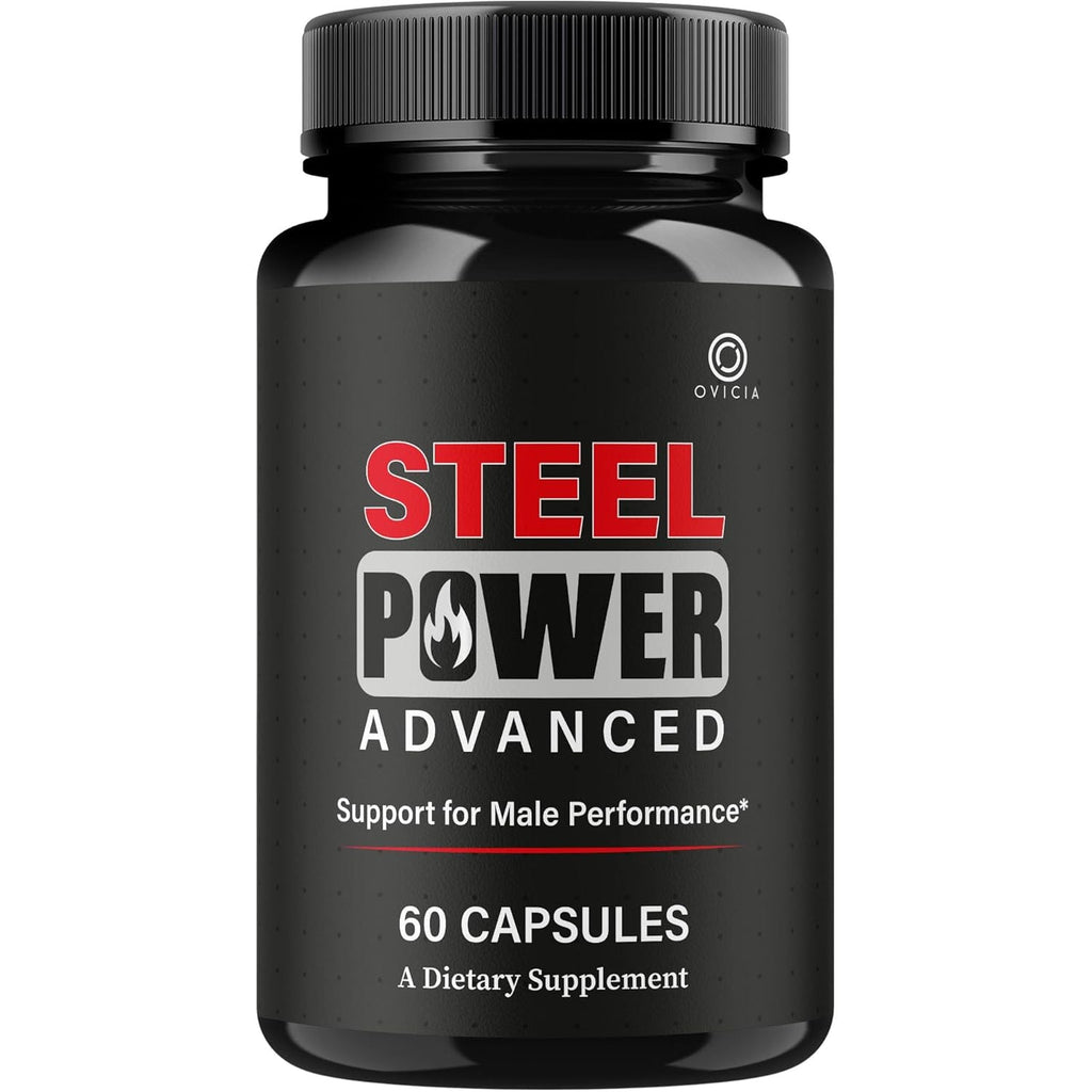 Steel Power - Steel Power Pills All Natural Maximum Strength, Daily Steelpower Capsules Premium Advanced Support Formula for Overall Health & General Wellness, 60 Capsules for 1 Month