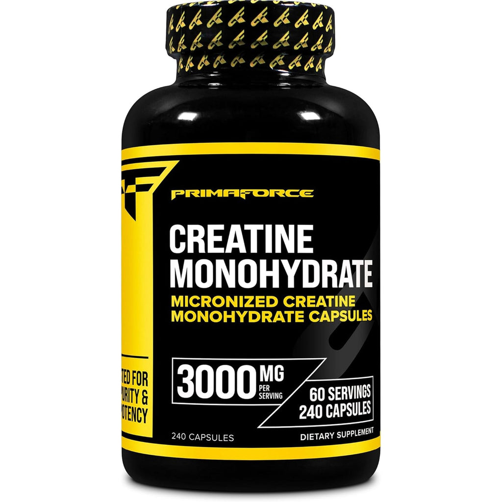 Primaforce Creatine Monohydrate Capsules - 240 Capsules, 3,000Mg per Serving, Gluten Free and Non-Gmo