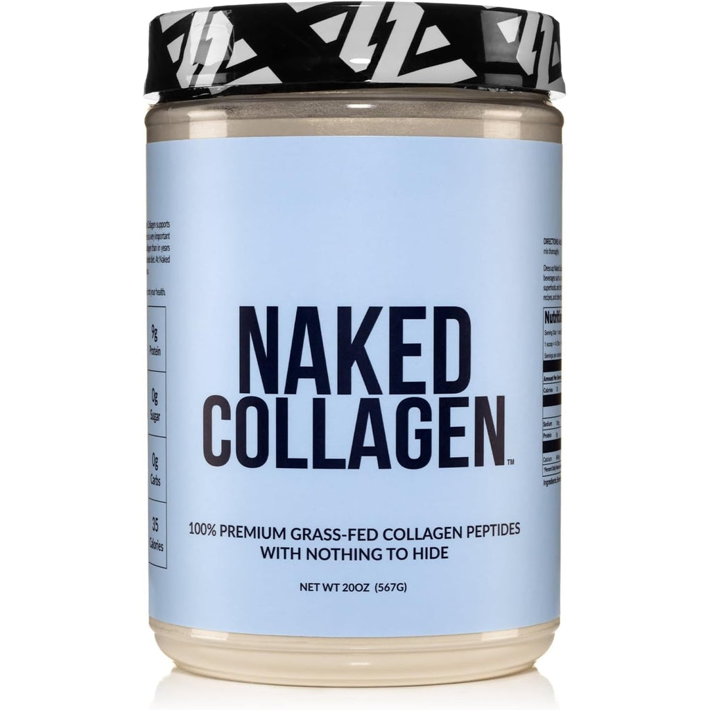 NAKED Collagen Peptides Protein Powder, 60 Servings, Pasture-Raised, Unflavored Grass-Fed Hydrolyzed Collagen Supplement, NSF Certified, Paleo Friendly, Non-Gmo, Keto, Gluten Free, 20Oz