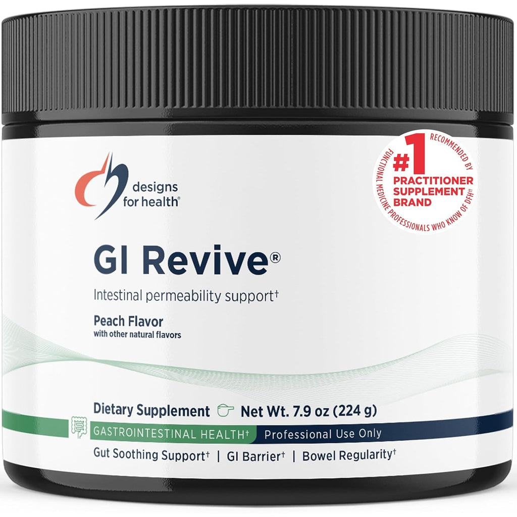 Designs for Health GI Revive Gut Health Powder - L Glutamine & Citrus Pectin for Digestive Health + Slippery Elm, Marshmallow Root & Cat'S Claw for Healthy Intestinal & Gut Lining Support* (28 Servs)