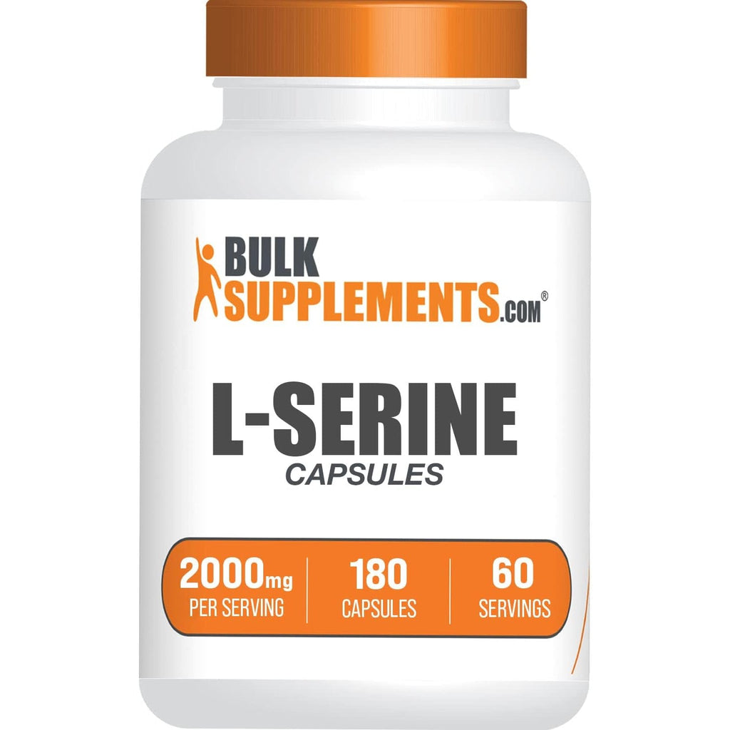 Bulksupplements.Com L-Serine Capsules - Serine Supplement, Amino Acids Supplement - Gluten Free, 3 Capsules per Serving, 180 Count (Pack of 1)