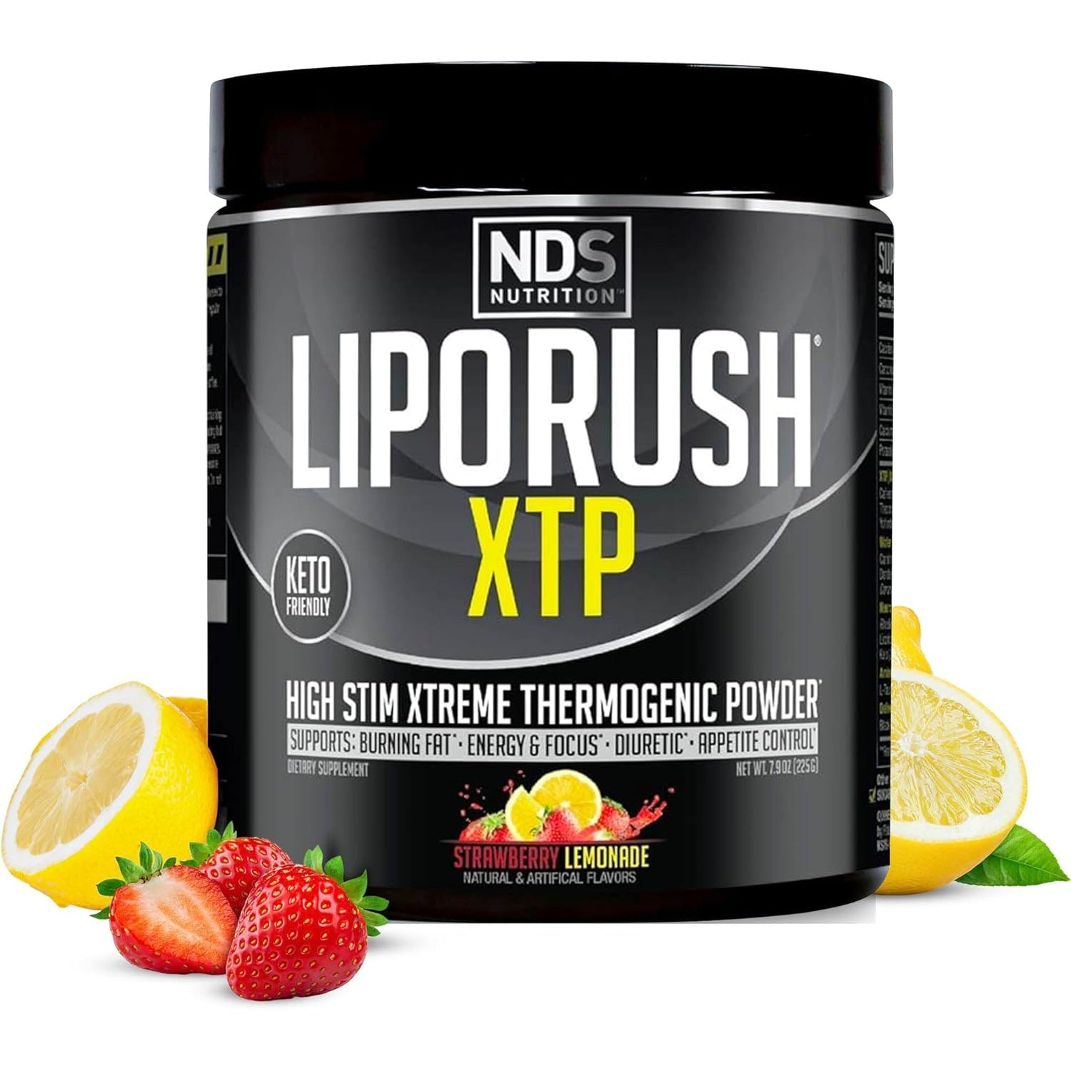 LIPORUSH NDS Nutrition XTP Thermogenic Fat Burner with L-Carnitine - Energy, Focus, and Appetite Control - Extreme Thermogenic Fat Burning Powder Weight Loss - Strawberry Lemonade (45 Servings)