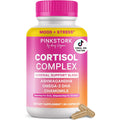 Pink Stork Cortisol Supplements for Women - Adaptogenic Adrenal Support & Stress Manager with Organic Ashwagandha, Omega 3, Saffron, Multivitamins - Mood & Hormone Balance - 60 Count