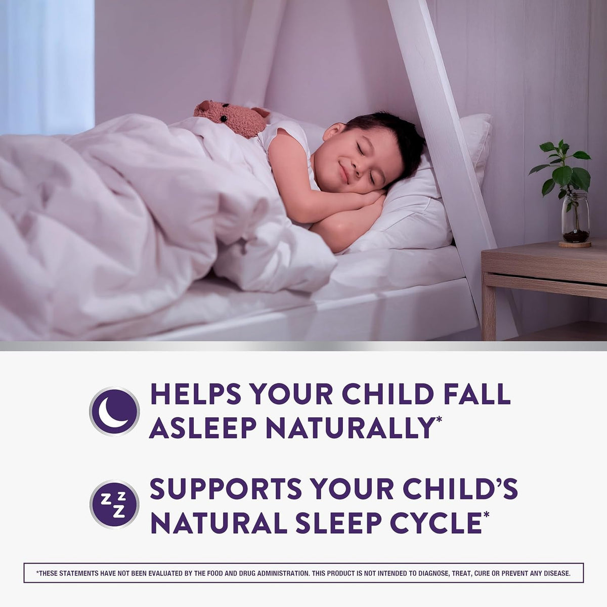 VICKS PURE Zzzs Kidz, Melatonin Sleep Aid Gummies for Kids and Children, Helps Your Child Fall Asleep Naturally, Low Dose Melatonin, 48 Gummies
