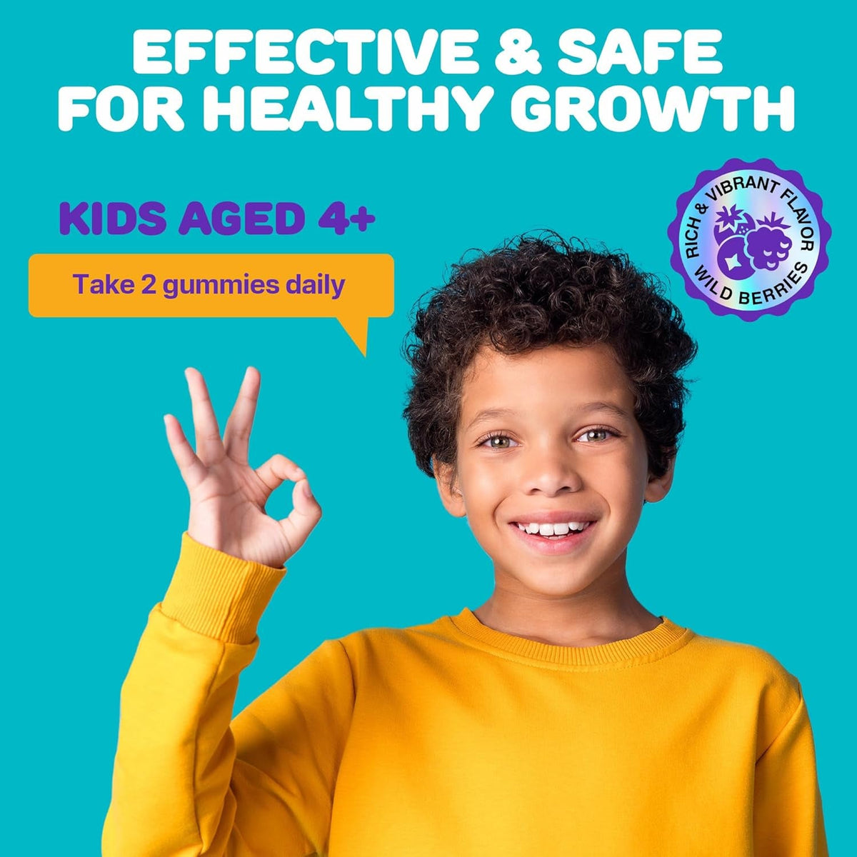 Height Growth Gummies for Kids - Growth Vitamins for Teens, Height Increase Multivitamin for Boys & Girls with Calcium Vitamin D C K2 Magnesium Zinc, Natural Height Growth Maximizer Supplement, 60 PCS