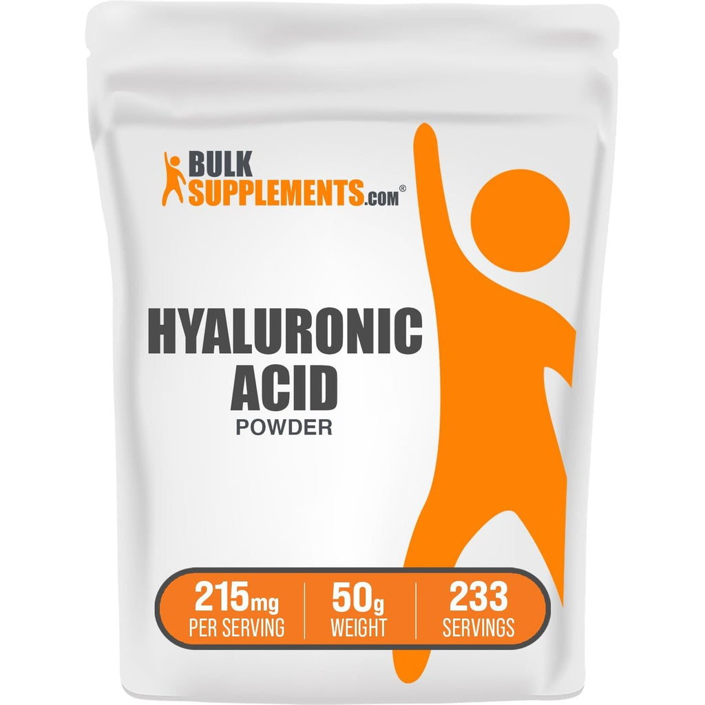 Bulksupplements.Com Hyaluronic Acid Powder - as Sodium Hyaluronate, Hyaluronic Acid Supplements - Food Grade, Gluten Free - 215Mg per Serving, 50G (1.8 Oz) (Pack of 1)