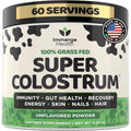 Immerge Health Super Colostrum Powder (60 Servings) – Premium Bovine Colostrum Supplement for Gut Health, Bloating & Immune Support – High Igg, 100% Grass Fed First Milking, Unflavored, Made in USA