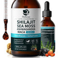 Shilajit Liquid Drops, 12-In-1 Complex - Sea Moss, Ashwagandha, Maca, Fulvic Acid, Trace Minerals, Liquid Vitamins Supplement for Men and Women, Energy, Antioxidant, Immune Support, 60ML/2 FL Oz