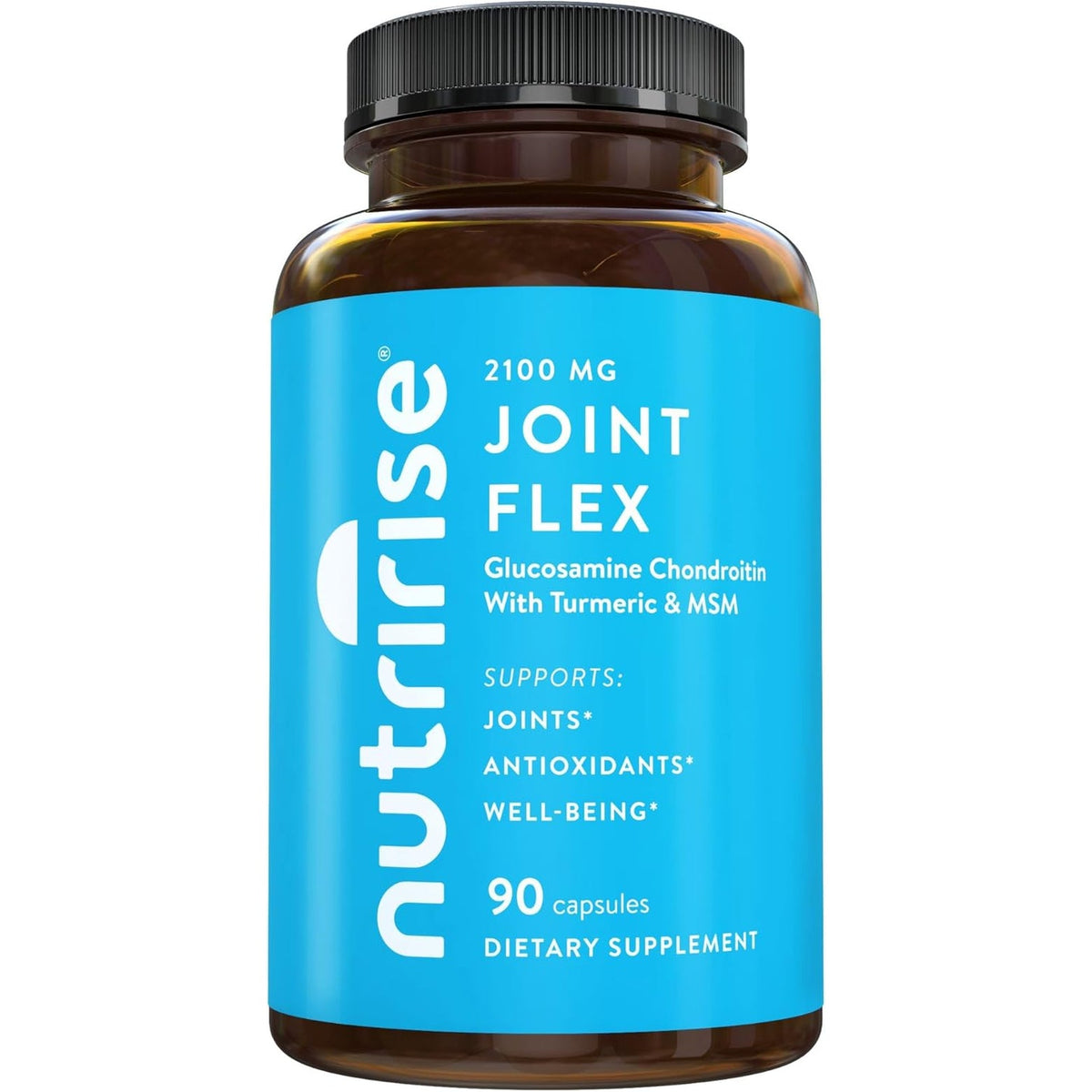 Nutririse Glucosamine Chondroitin Quercetin & MSM with Turmeric Curcumin 2100Mg Triple Strength Joint Support Supplement for Women & Men with Boswellia & Bromelain, Gluten Free, Non GMO, 90 Count