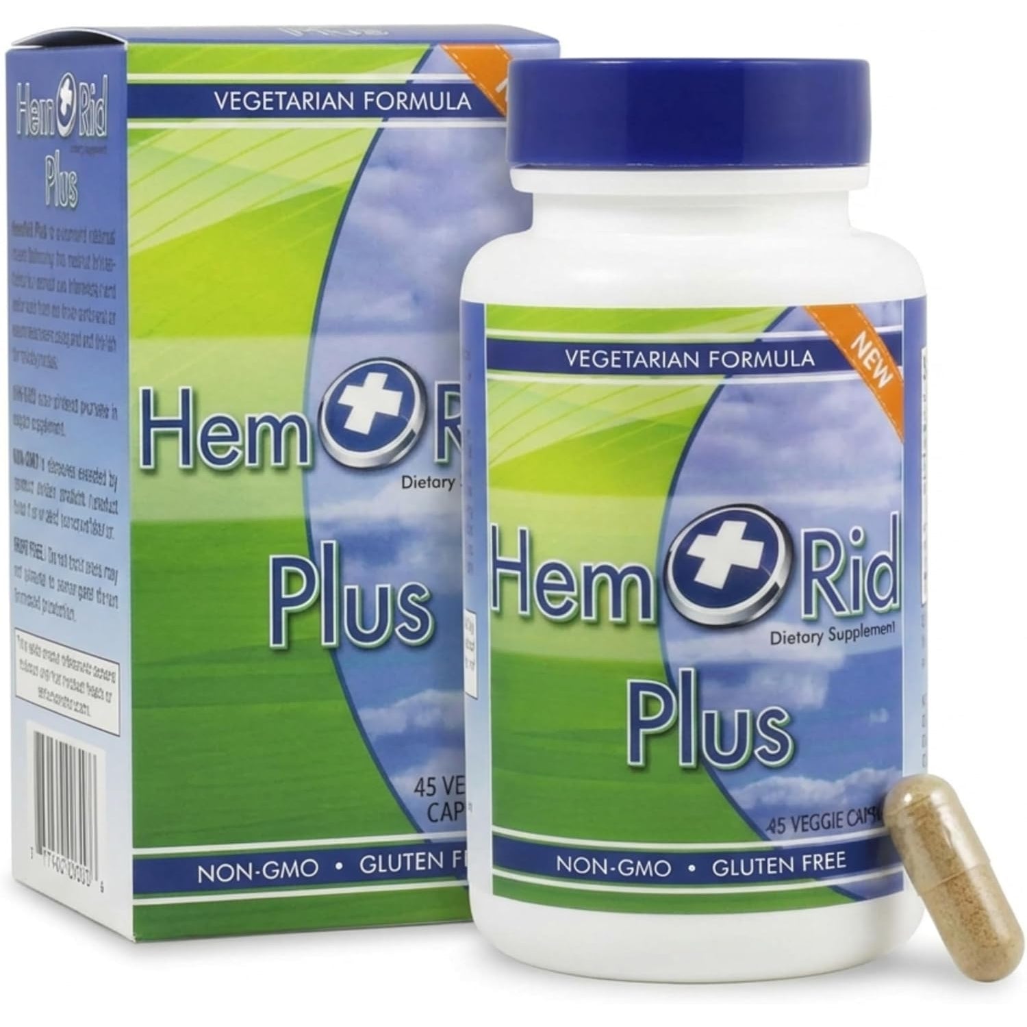Hemrid plus Advanced Herbal Comfort Formula - 45 Veggie Capsules for Enhanced Comfort & Wellness, Featuring Horse Chestnut, Witch Hazel & More - Proudly Made in the USA