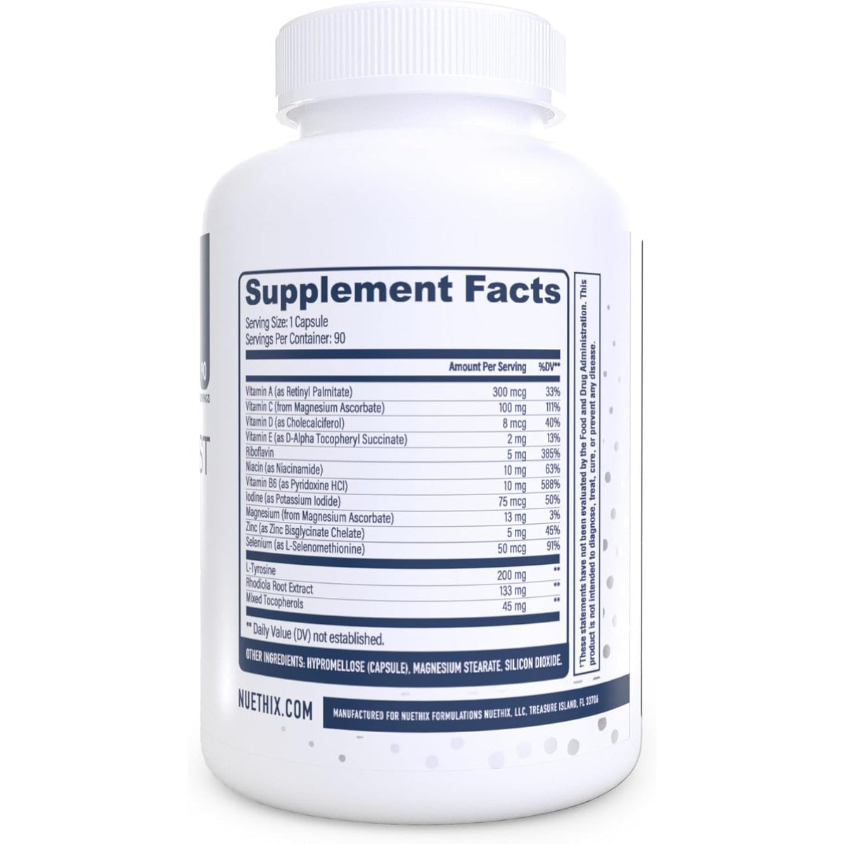 Nuethix Formulations Thyro-Boost Essentials, Non-Glandular Support to Assist with Optimal Thyroid Function, 90 Capsules