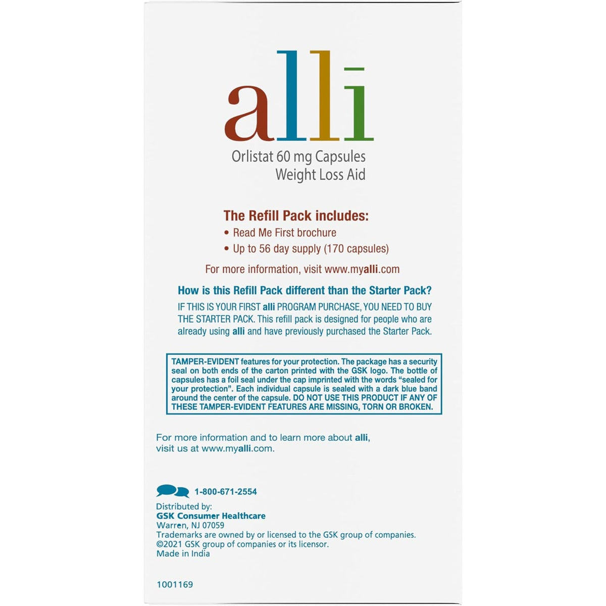 Alli Diet Weight Loss Supplement Pills, Orlistat 60Mg Capsules, 170 Count