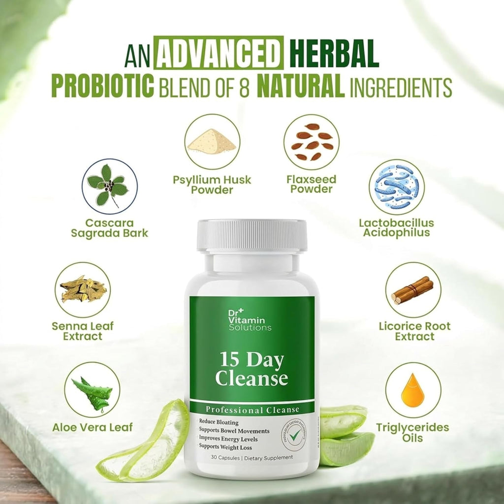 15 Day Gut Cleanse Detox for Women, GLP-1 Support - Natural Colon & Detox Cleanse for Weight Loss - Bloating & Constipation Relief - Flushes Toxins & Supports Immunity - 30 Ct.