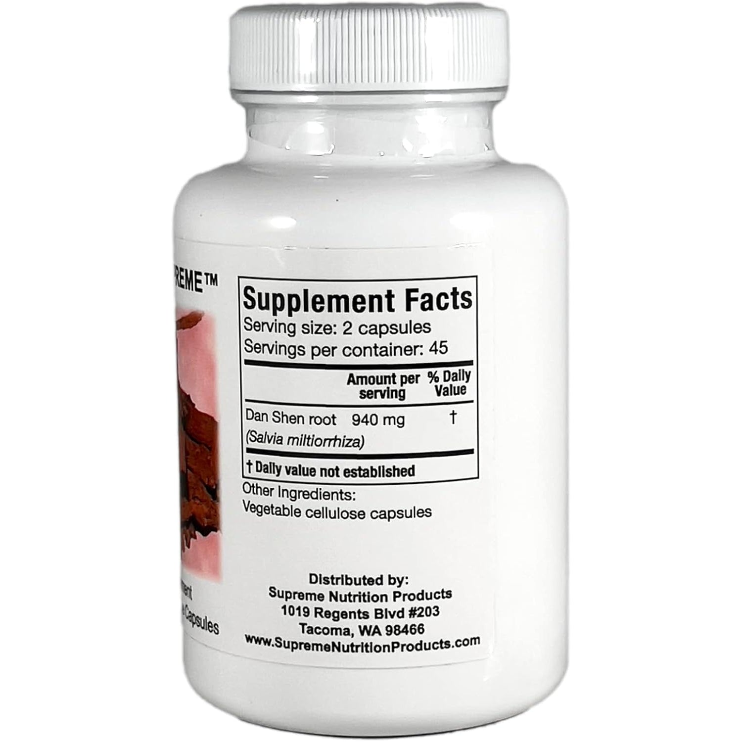 Supreme Nutrition Dan Shen Supreme, 90 Pure Red Sage Vegetarian Capsules