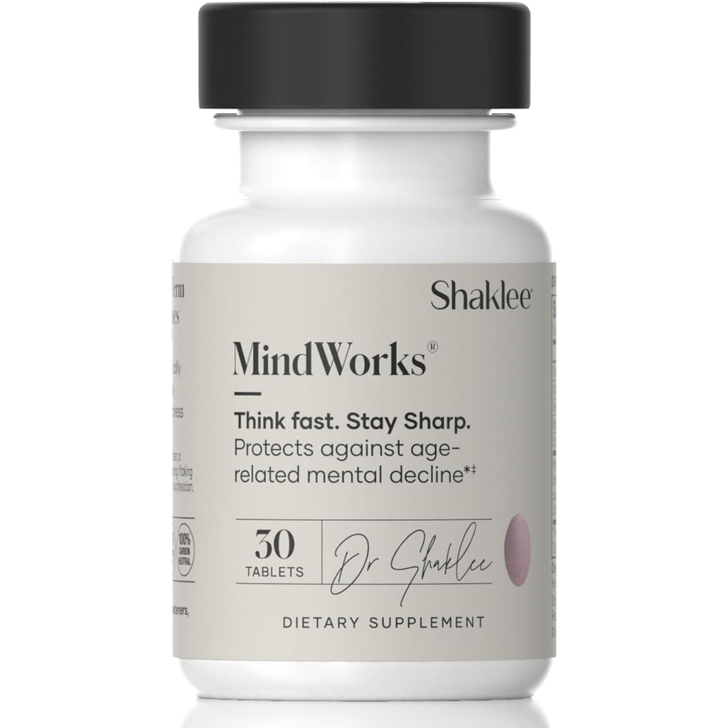 Shaklee Mindworks® - Brain Health Supplement for Brain Sharpness & Focus - Supported Nutrients & Extracts - Chardonnay Grape Seed Polyphenols, Guarana Extract, Vitamins B6, B12, Folate - 30 Tablets