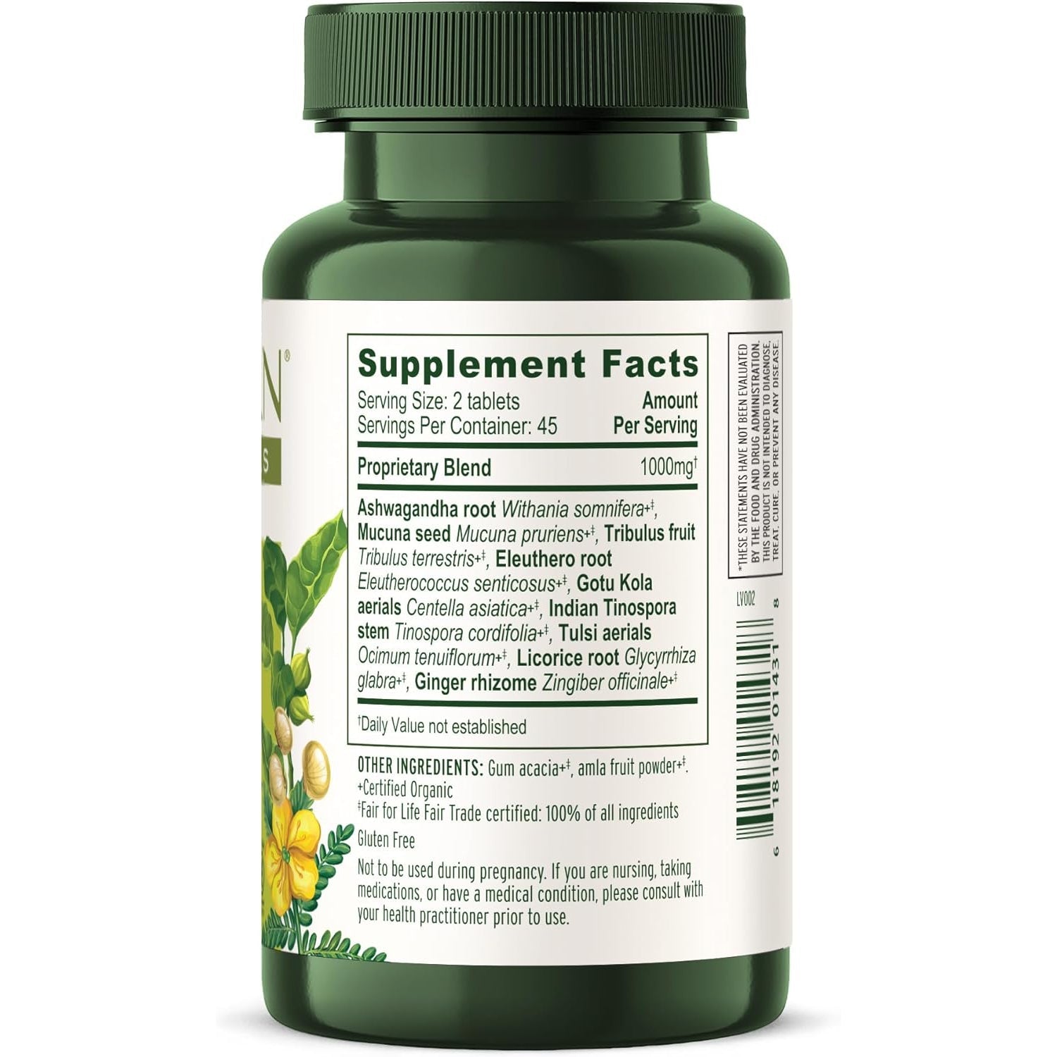 Banyan Botanicals Organic Adrenal Nourish - Cortisol Support & Stress Relief Supplement - Natural Energy & Fatigue Support with Ashwagandha & Adaptogens - 90 Tablets - Non-Gmo, Vegan*