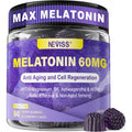 Antioxidant & Brain Support Melatonin 60Mg 30Mg for 50+ Adults | High Dose Melatonin for Anti-Aging & Immune | Extra Strength Melatonin Gummies with B6, Ashwagandha, Magnesium, MSM - 60 Gummies