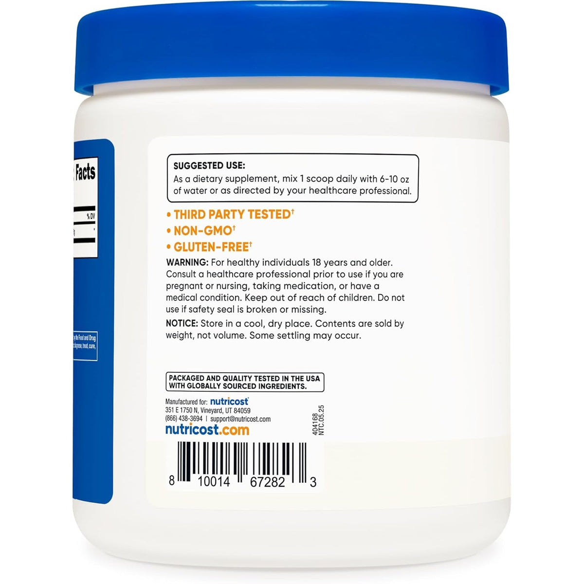 Nutricost Glycine Powder 1Lb - Non-Gmo, Gluten Free