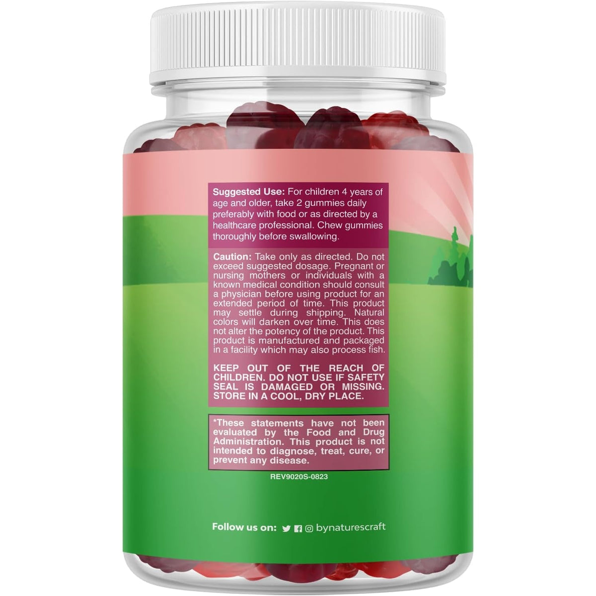 Natures Craft High Prebiotic Fiber Gummies for Kids - Dietary Fiber Supplements for Digestion & Constipation - Chicory Root Kids Immune Gummies - Non-Gmo Digestive Nutritional Supplements - 120 Count