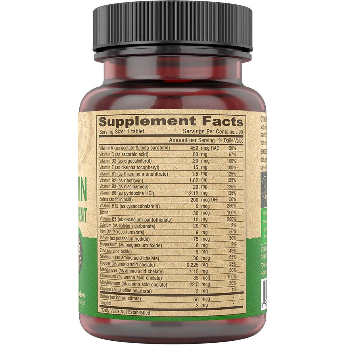 DEVA Vegan Multivitamin for Women & Men with Iron, Vitamin C, E, B Complex Vitamins, Zinc, 90 Tiny Tablets