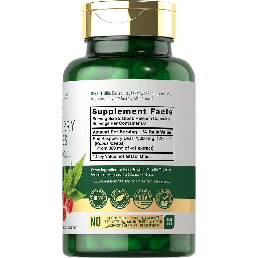 Carlyle Red Raspberry Leaf Capsules | 120 Count | Traditional Herbal Extract | Non-Gmo and Gluten Free Formula