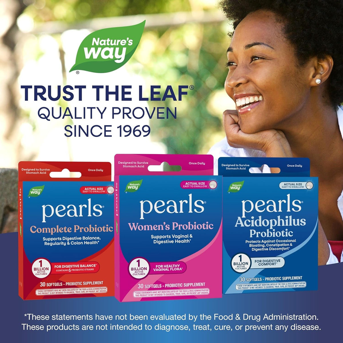 Nature'S Way Women'S Probiotic Pearls, Supports Vaginal and Digestive Health*, 1 Billion Live Cultures, Protects against Occasional Bloating & Constipation*, Easy-To-Swallow Softgels, 30 Count