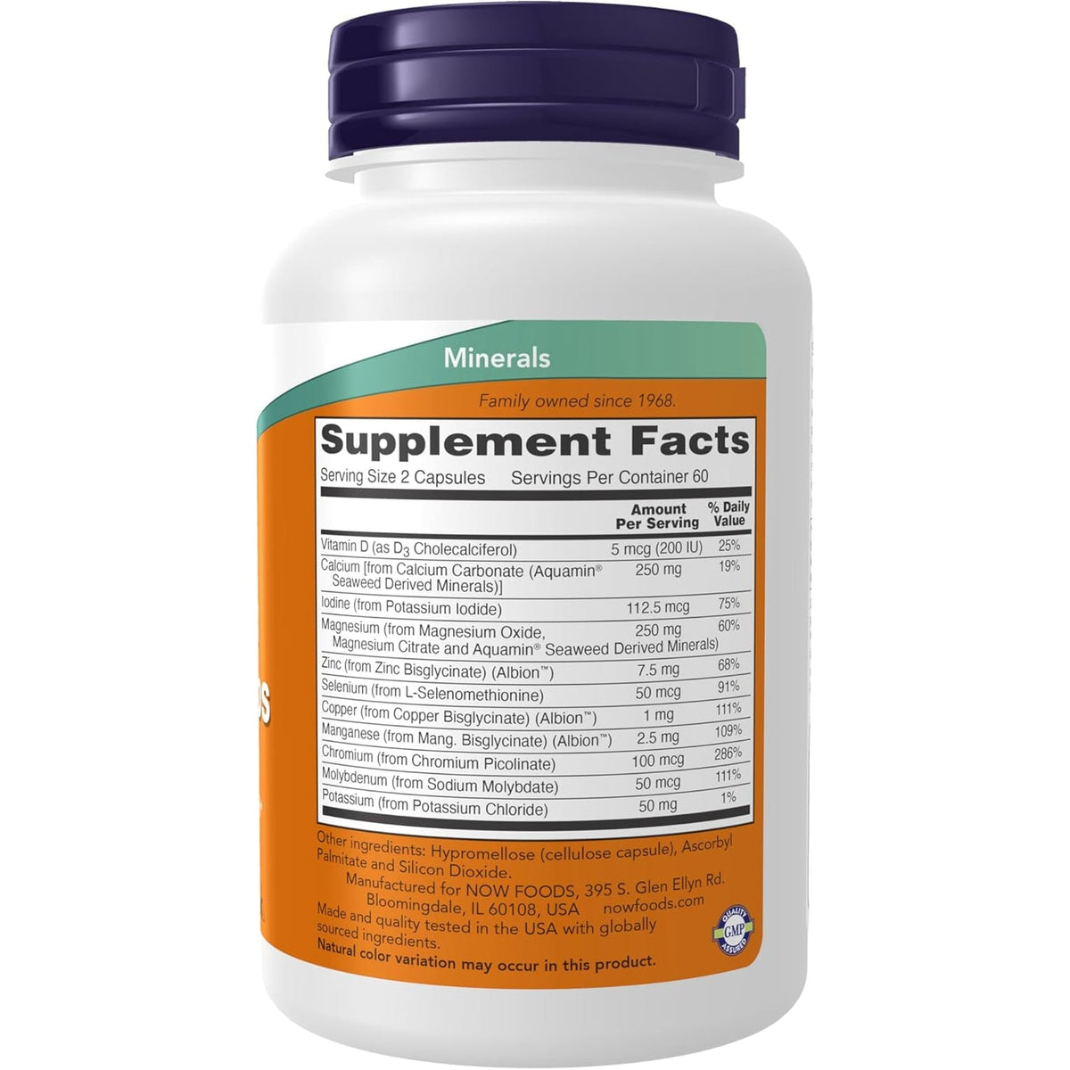 NOW Supplements, Full Spectrum Mineral Caps, Multi Mineral Formula, 120 Veg Capsules