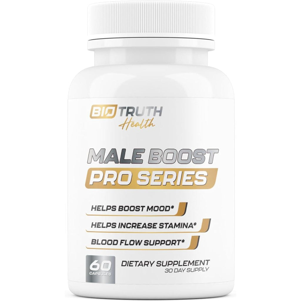Male Boost PRO Series - the Ultimate Male Supplement - Pills for Men Fast Acting Blood Flow for Manhood, Muscle, Strength, Stamina - Overall Test Level Support - Hornygoatweed + 8 More - 60 Capsules