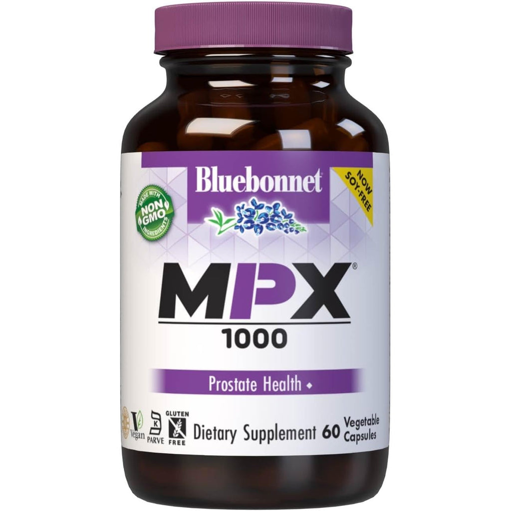 Bluebonnet Nutrition MPX 1000 Prostate Support - Prostate Health Supplements for Men - Saw Palmetto, Pumpkin Seed, Stinging Nettle, Beta Sitosterol & Plant Sterols - Non-Gmo, Vegan - 60 Capsules