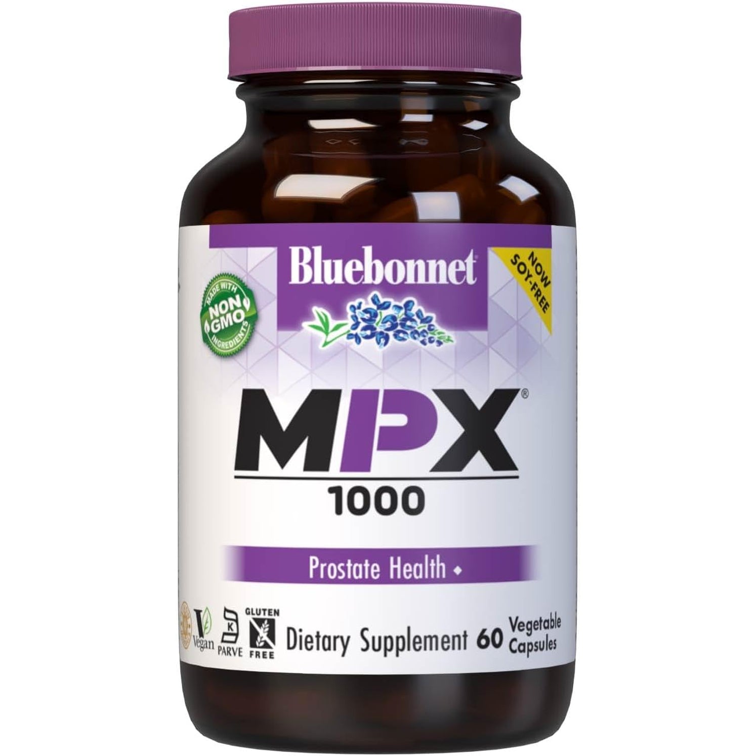 Bluebonnet Nutrition MPX 1000 Prostate Support - Prostate Health Supplements for Men - Saw Palmetto, Pumpkin Seed, Stinging Nettle, Beta Sitosterol & Plant Sterols - Non-Gmo, Vegan - 60 Capsules