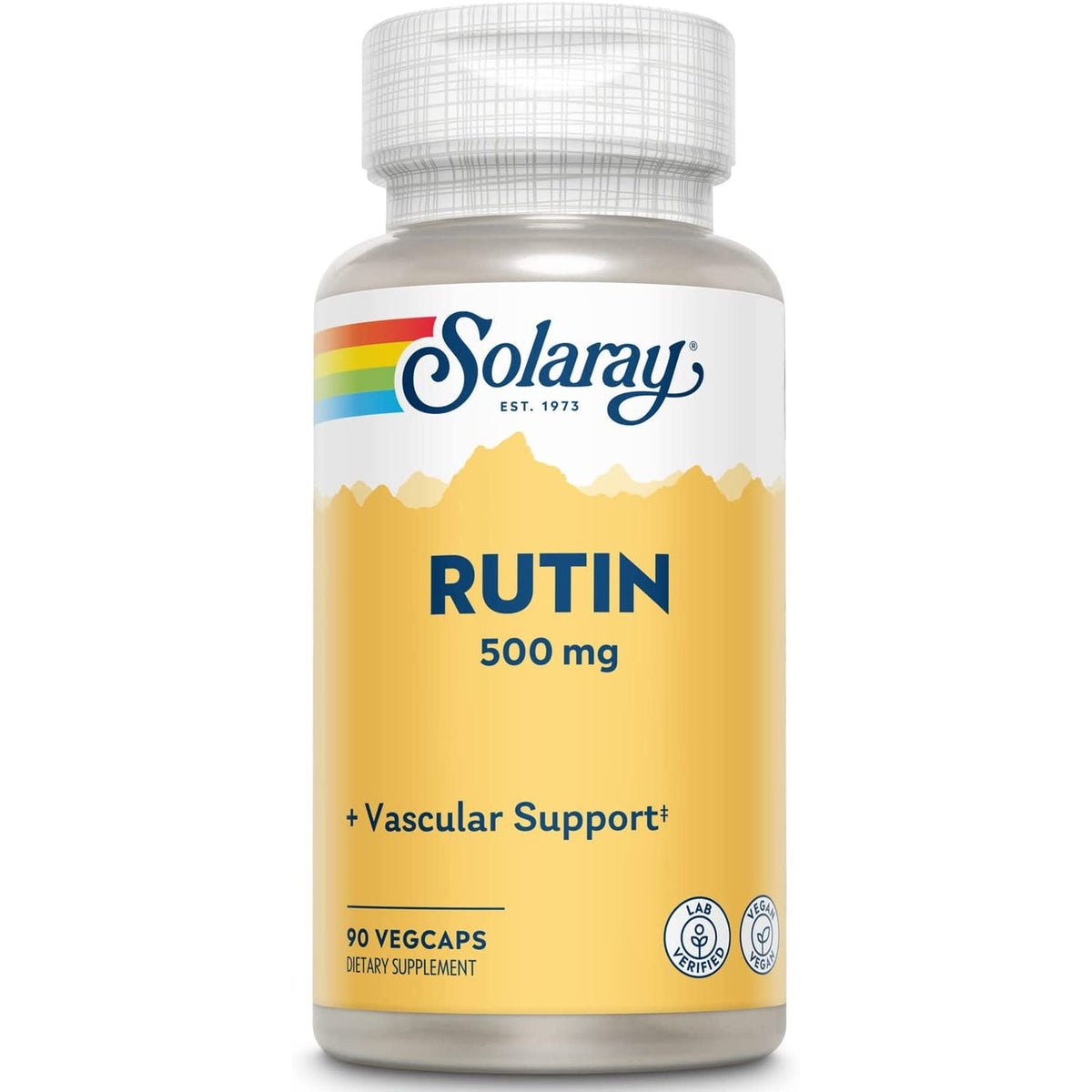 SOLARAY Rutin - 500 Mg per Serving, Rutin Supplement for Men and Women, Bioflavonoids Supplement, Supports Vein & Vascular Health, Blood Circulation, and Wellness - 90 Count Vegcaps