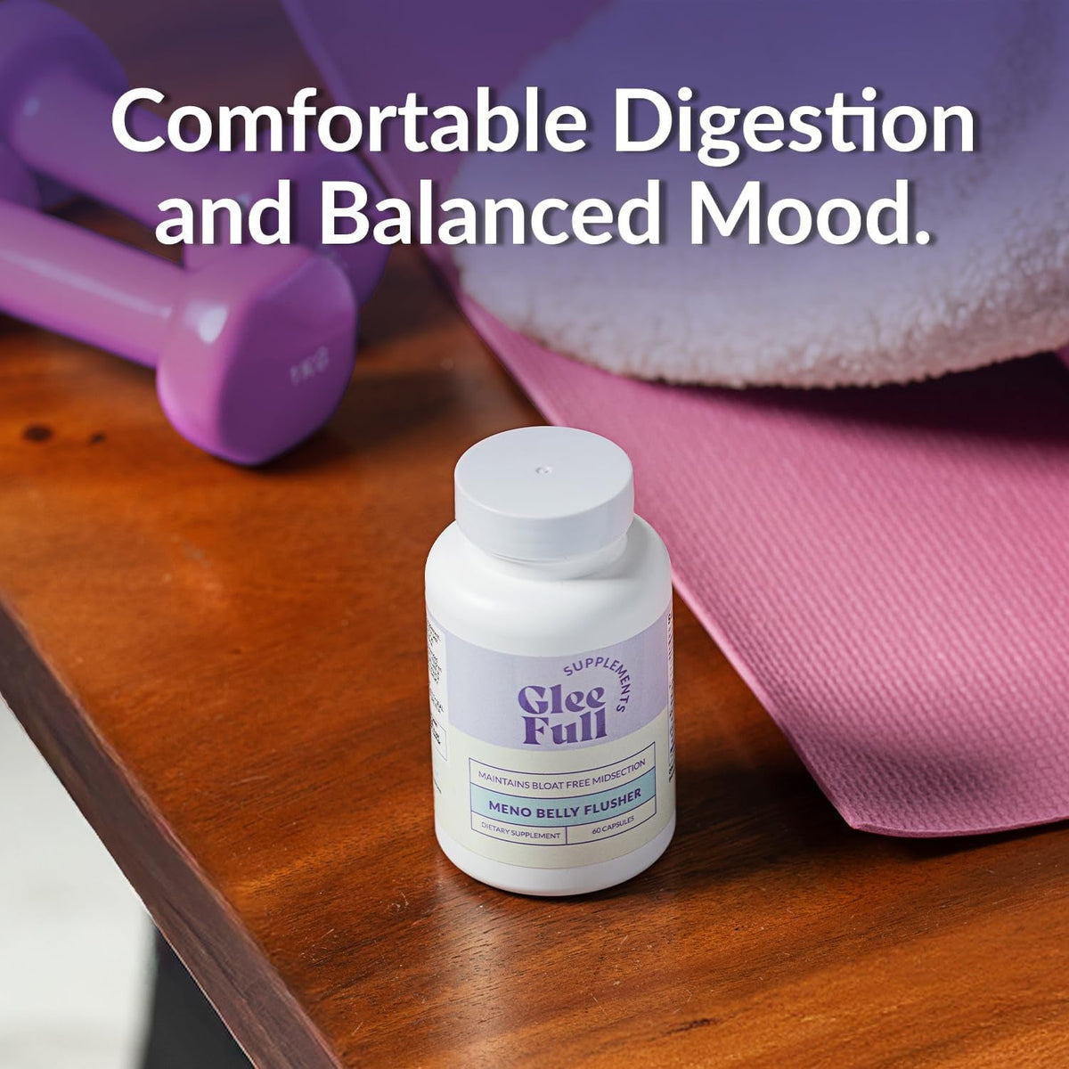 Gleefull Meno Belly Flusher - Menopause Supplements for Women - Hormone Balance for Weight Loss - Supports Digestion to Maintain Healthy Metabolism