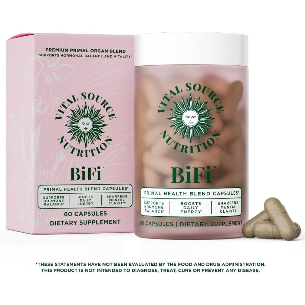 Vital Source Nutrition - Bifi Capsules - Beef Organ Primal Blend - Premium Ancestral Supplements for Women - Supports Hormone Health, Energy, & Stamina - Daily Vitality - No Artificial Ingredients