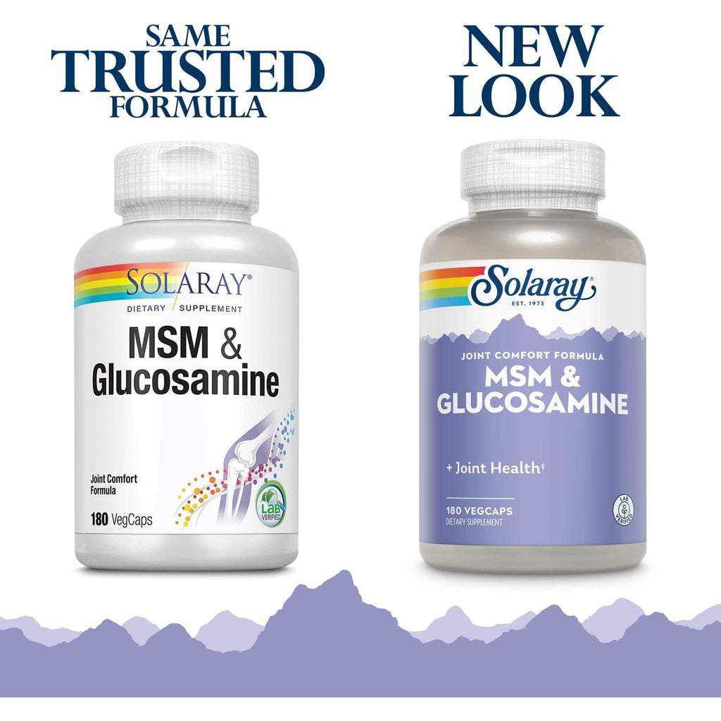 Solaray MSM and Glucosamine Capsules, 180 Count