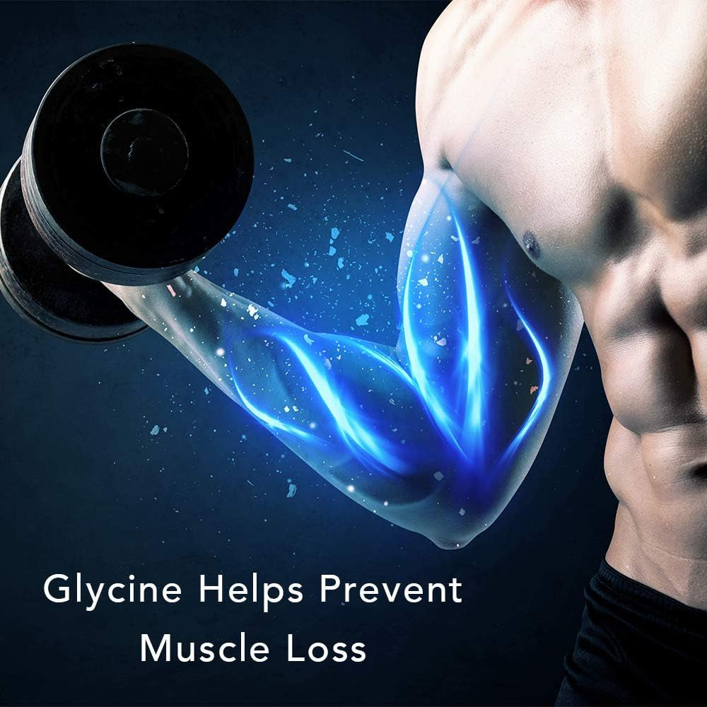 Glycine Powder (2 Lbs) - Promotes Restful Sleep, Muscle Energy and Strength, Memory and Cognition Support (Resealable Bag)