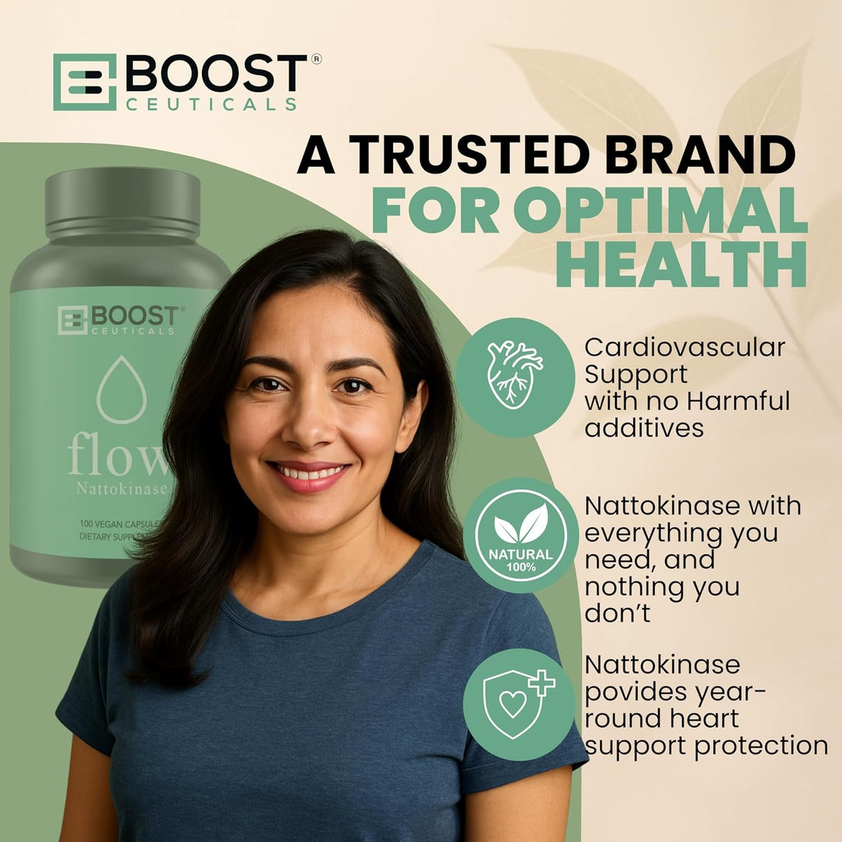 Nattokinase 4000 FU 100 Capsules | Vegan No K2 No Fillers | Clean Enzyme for Circulation & Blood Thinner & Blood Flow Support | Boostceuticals